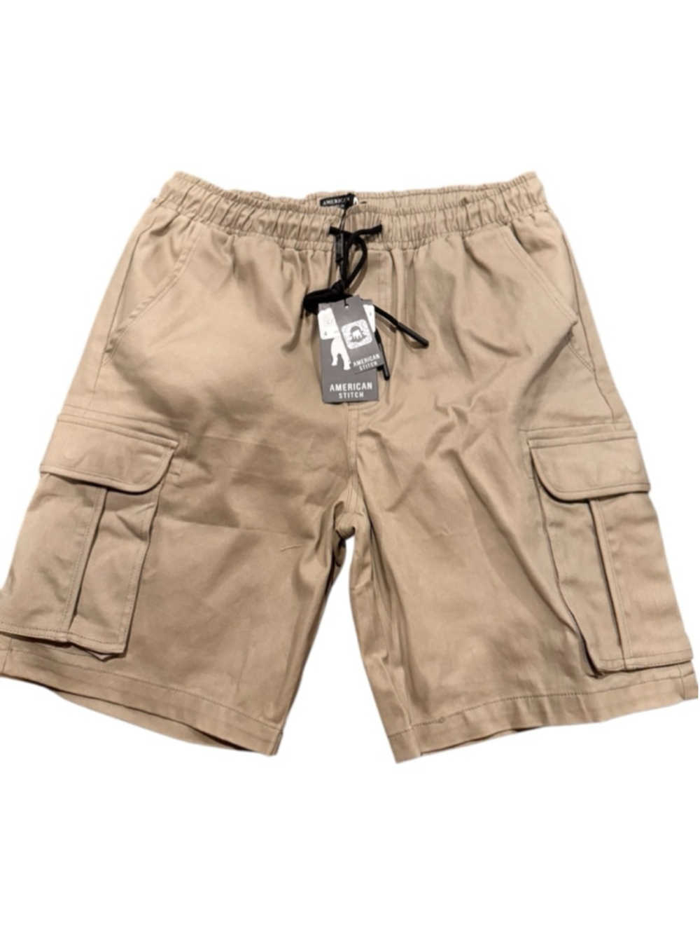Men's AMERICAN STITCH Khaki Cargo Shorts L l17
